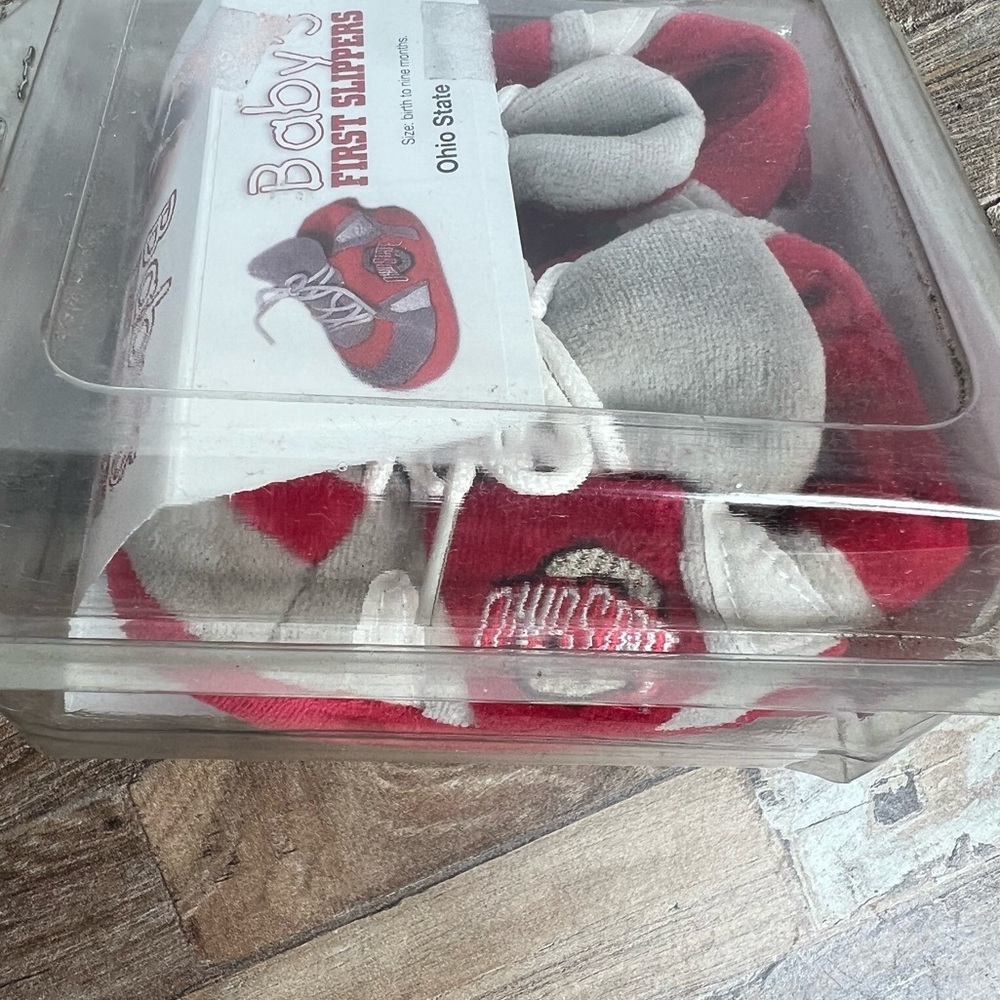 Ohio State Buckeyes Comfy Feet Baby First Sneaker Slippers Birth to 9 Months - Picture 4 of 6